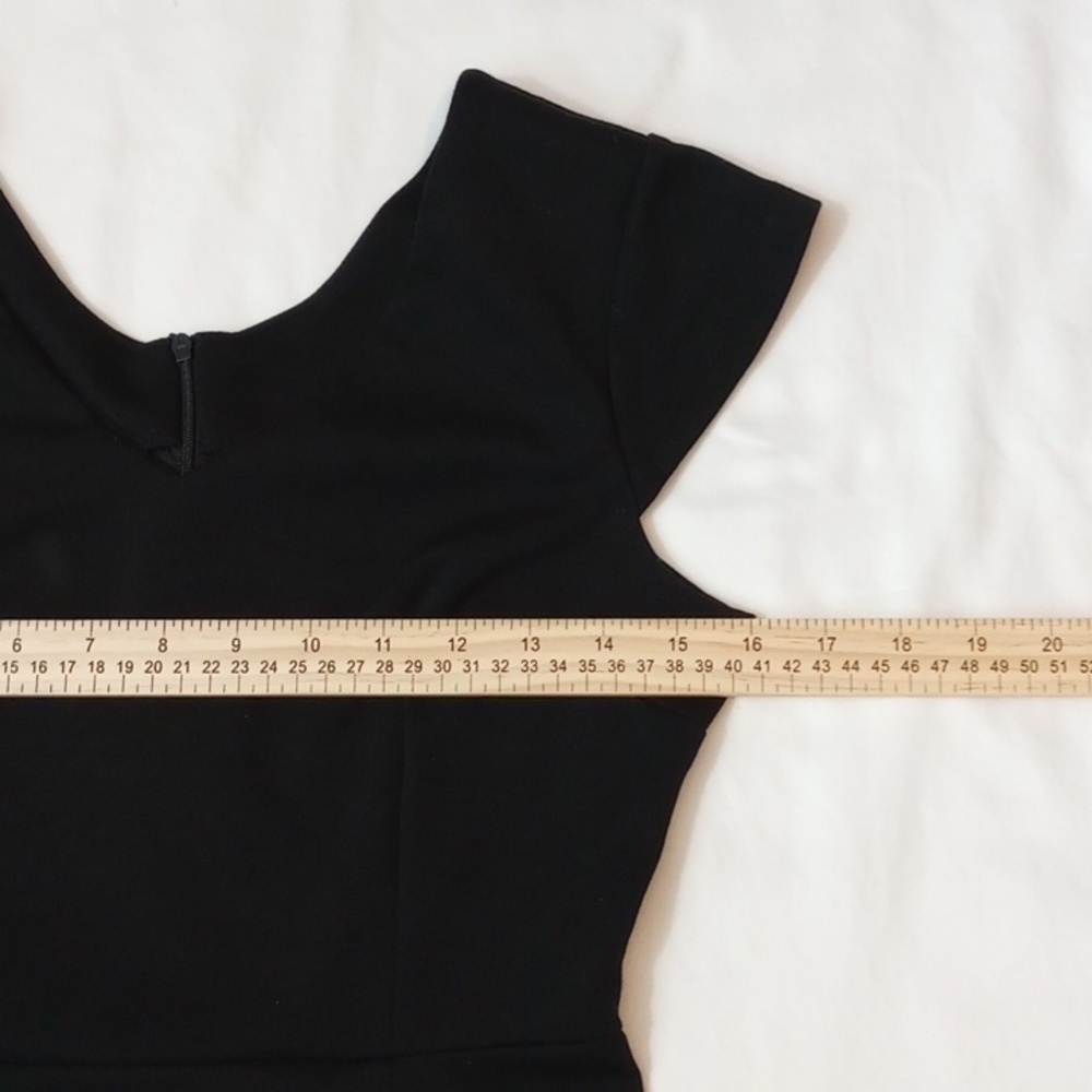 Viwenni Womens Dress Sz S Little Black Dress Ruffle Slit Cap Sleeve Cocktail - Picture 6 of 9